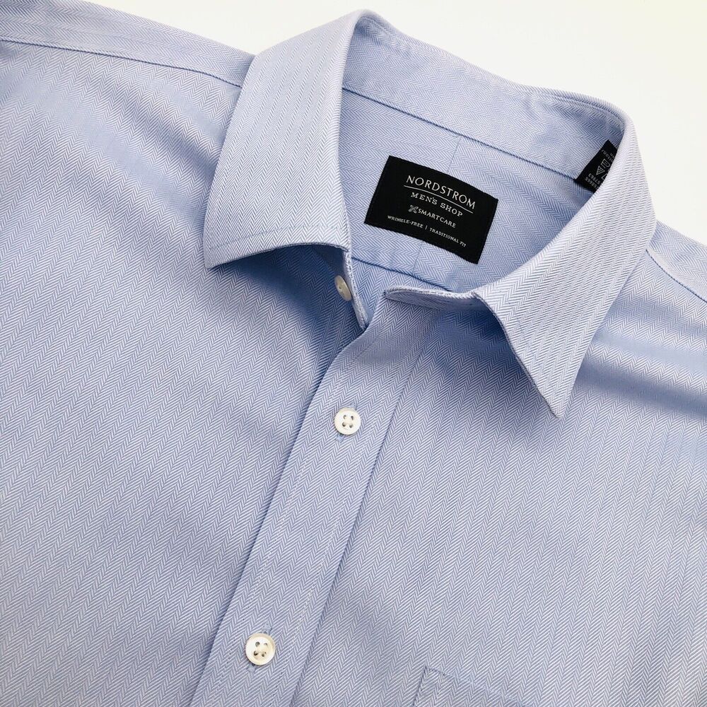 Nordstrom Men’s Shop Smartcare Traditional Fit Dress Shirt Size 16 34/35 Career